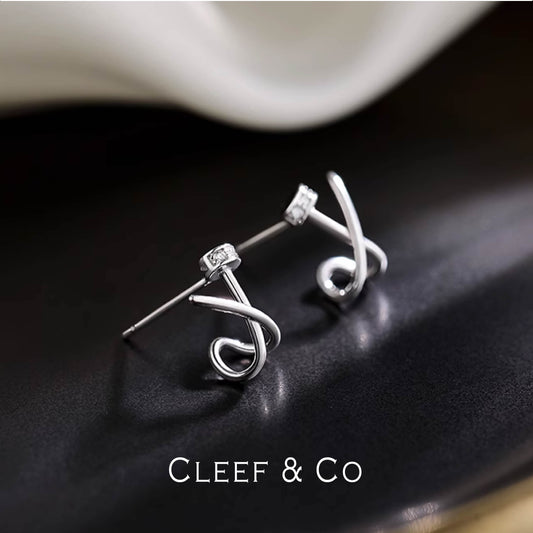 S925 Cross Nail Stud Earrings