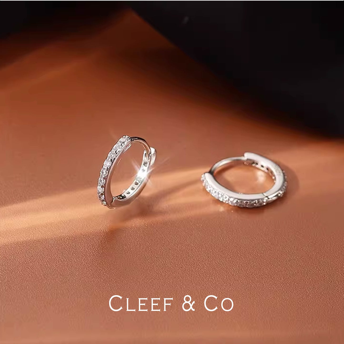 S925 Diamond Hoop Earrings