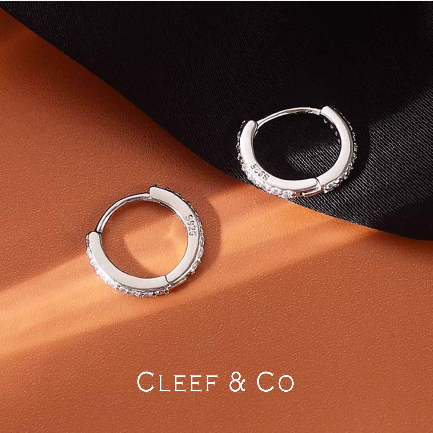 S925 Diamond Hoop Earrings