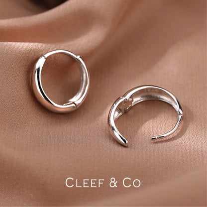 S925 Mini Bold Silver Hoop Earrings