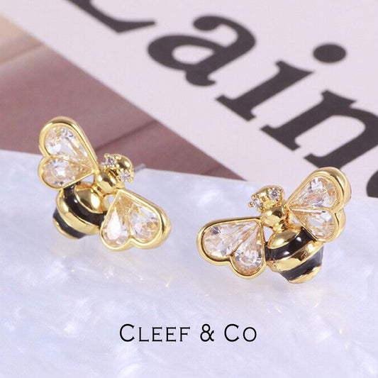 Shining Bee Stud Earrings