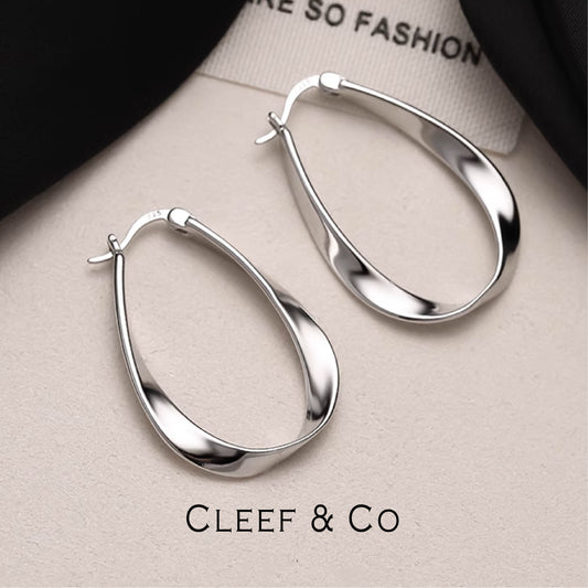 S925 Twister Hoop Earrings